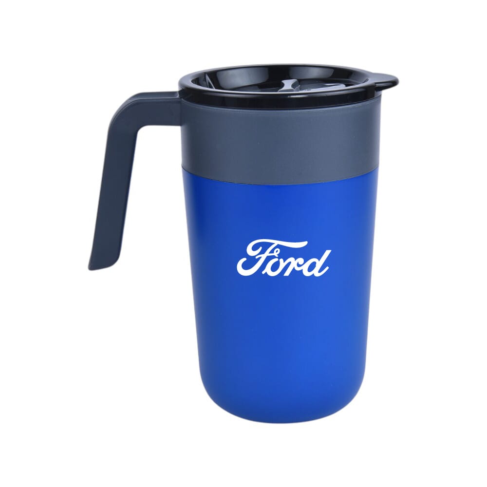 Cuppa Double Wall Travel Mug With Handle- Blue- 400ml